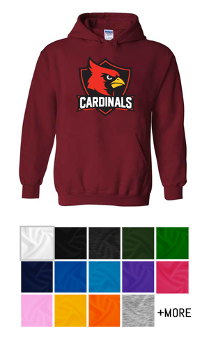 Maroon Gildan Pullover Hoodie with School Logo